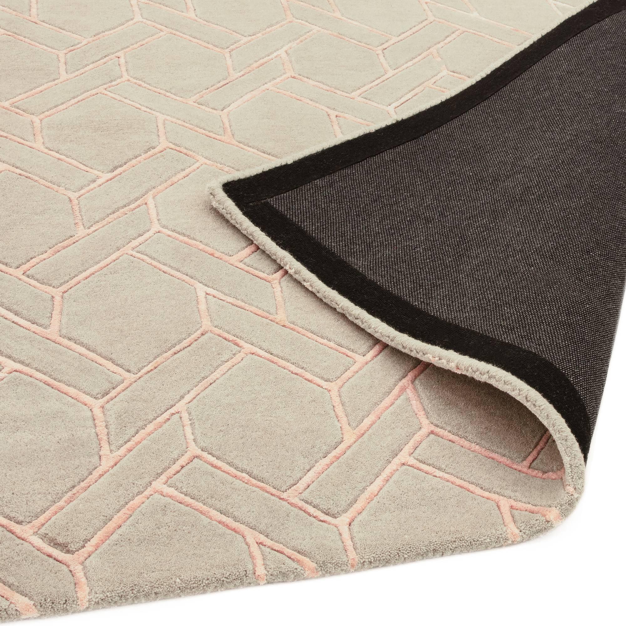 Nexus Fine Lines Teppich Silber Pink Wolle 230x160cm 3