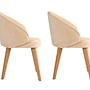 2x Bentley Dining Chair Wood Veneer Cream White 2