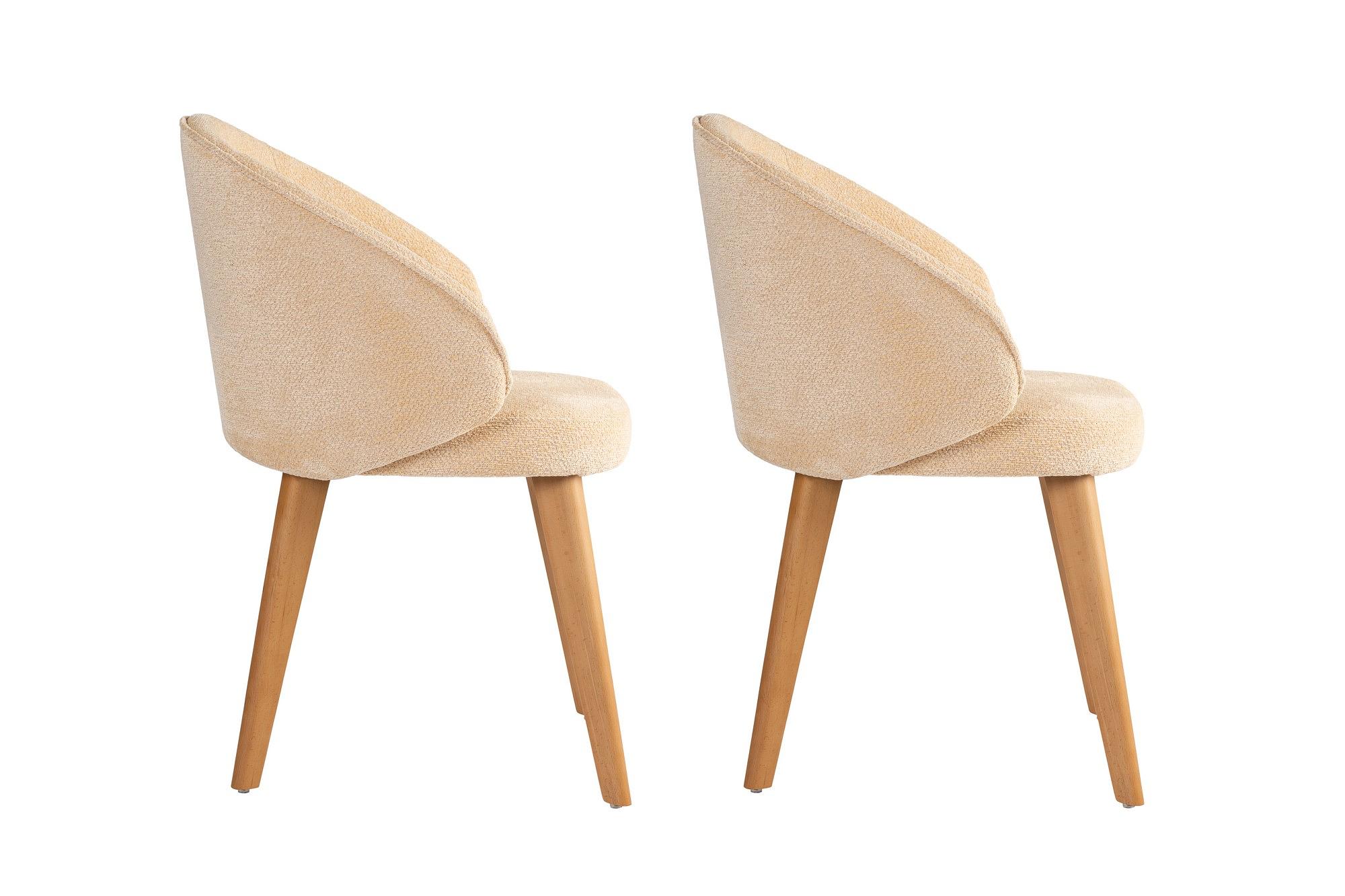 2x Bentley Dining Chair Wood Veneer Cream White 2