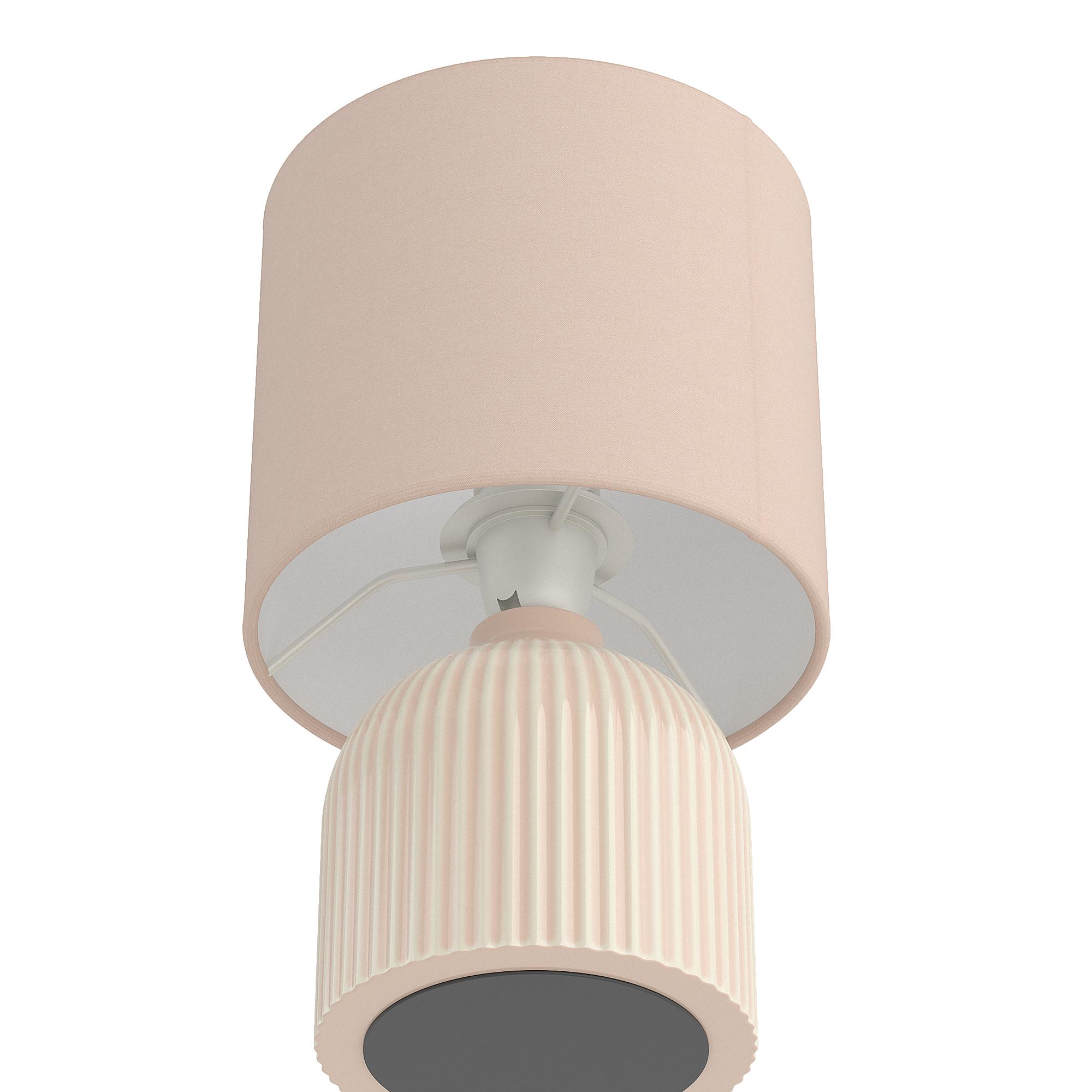 1-Flammig Uvaro Tischleuchte Frottee Keramik Rosa 2