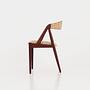 4x Vintage chair teak wood textile beige 1970s 12