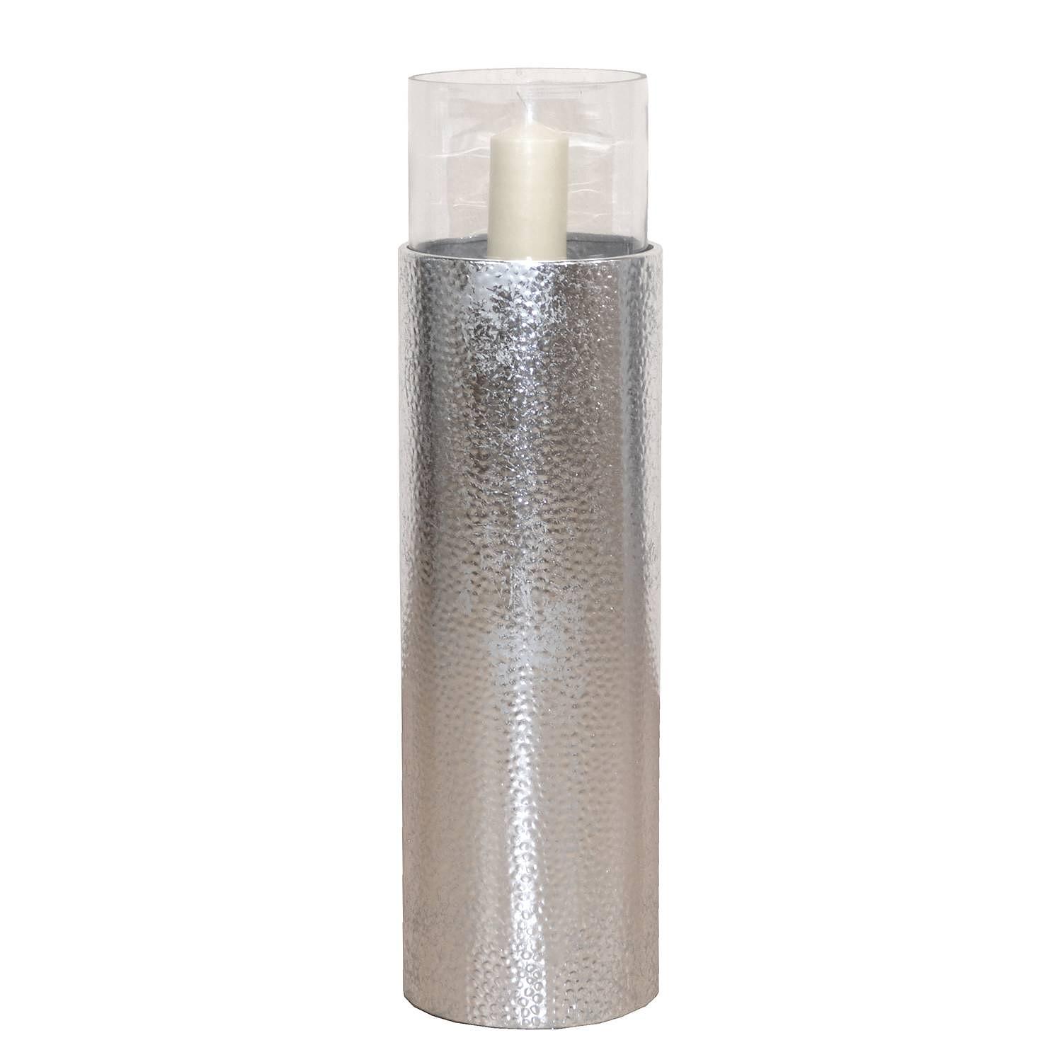 Windlicht Brigg Eisen Glas Silber Höhe: 52 cm 0