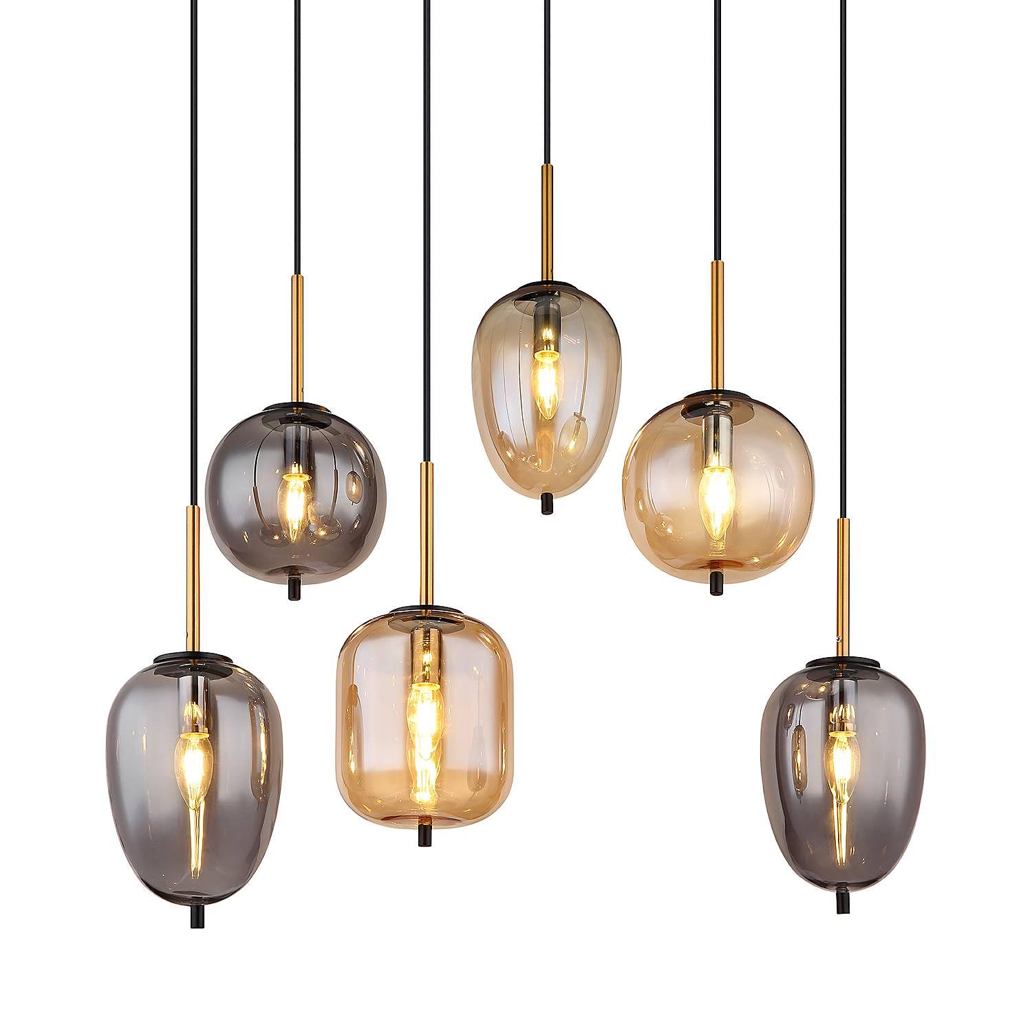 Pendelleuchte Blacky Typ B Farbglas Schwarz 1