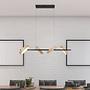 4-burner LED pendant light Tessa Steel 1