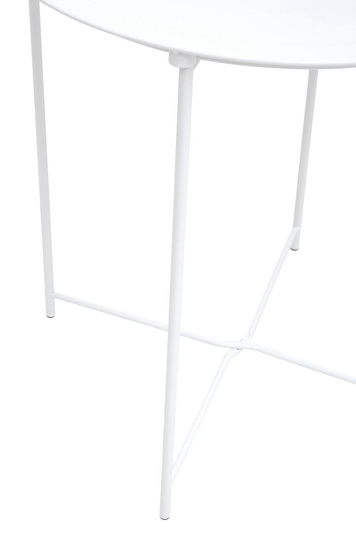 Steel Round Side Table Metal White 5