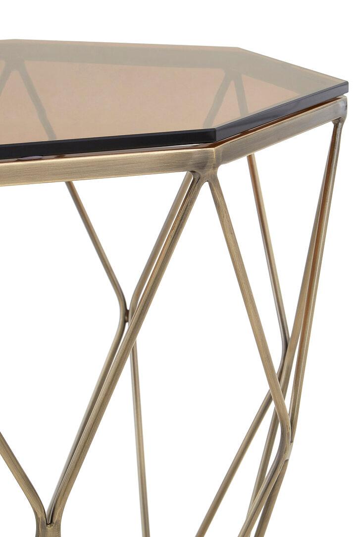 Allure Tavolino Metallo Vetro Bronzo 2