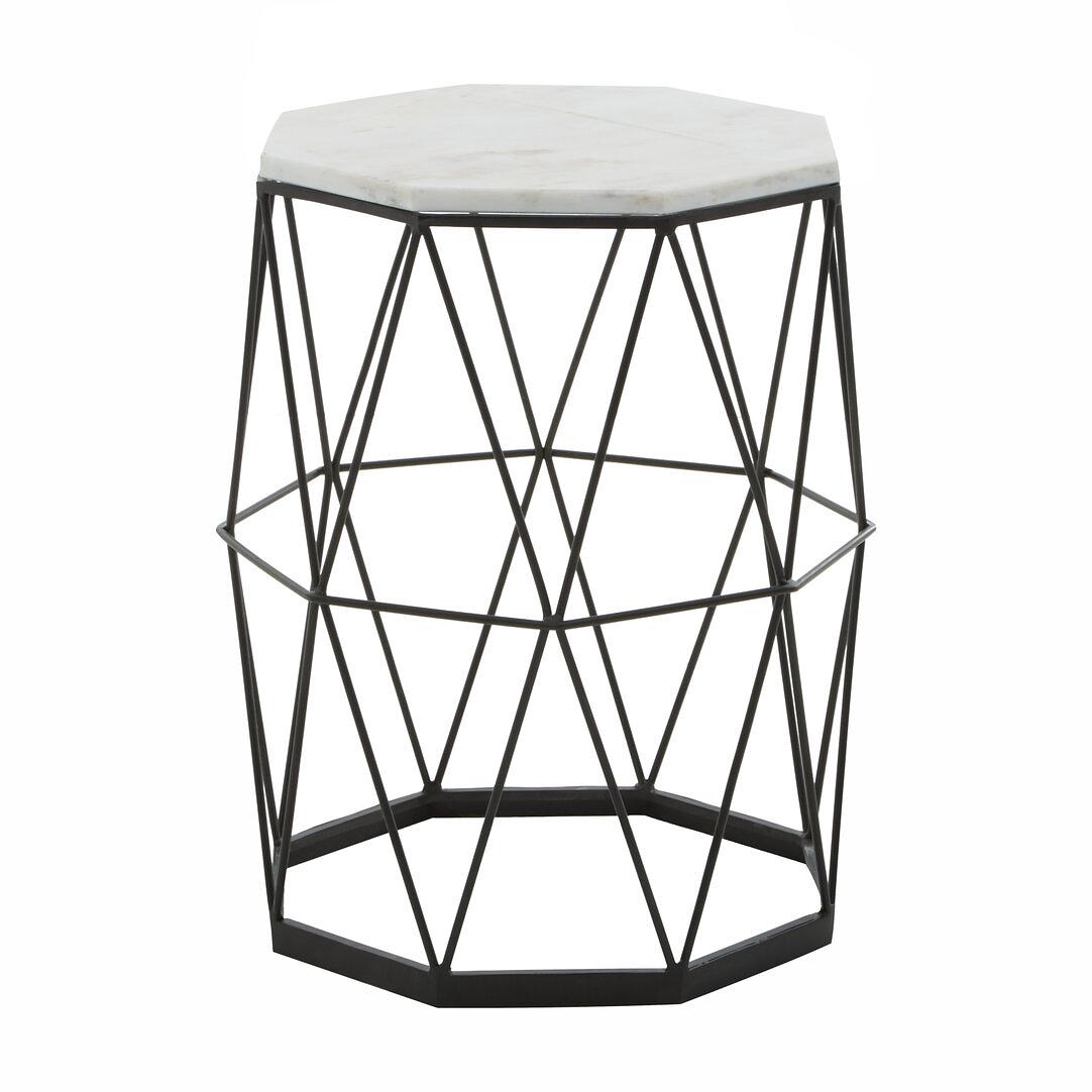 Shalimar Round Side Table Metal Marble 0