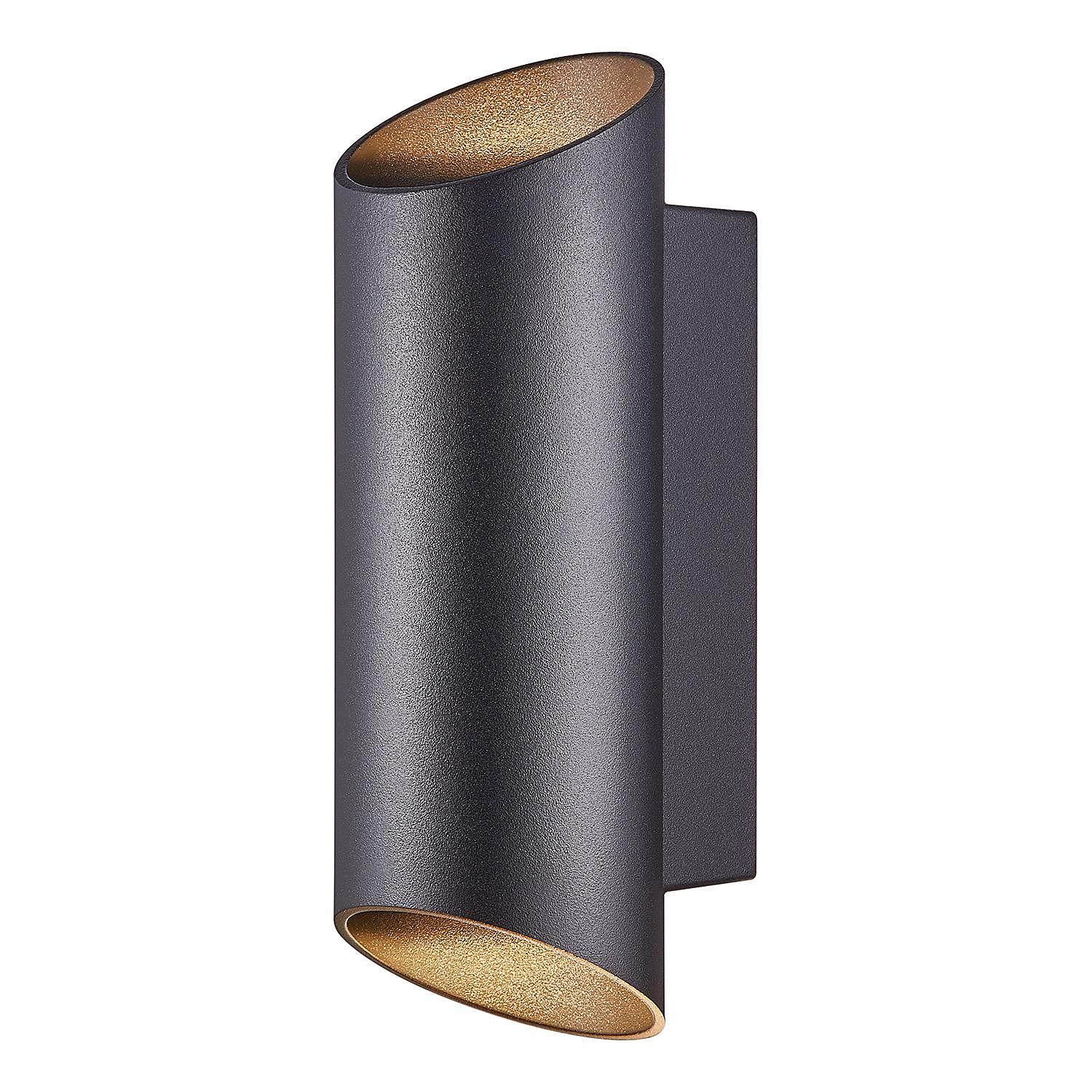 2-Flammig Wandleuchte Nico Round Aluminium Glas Schwarz 1