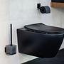 Quadro WC-Garnitur Edelstahl ABS Schwarz 3