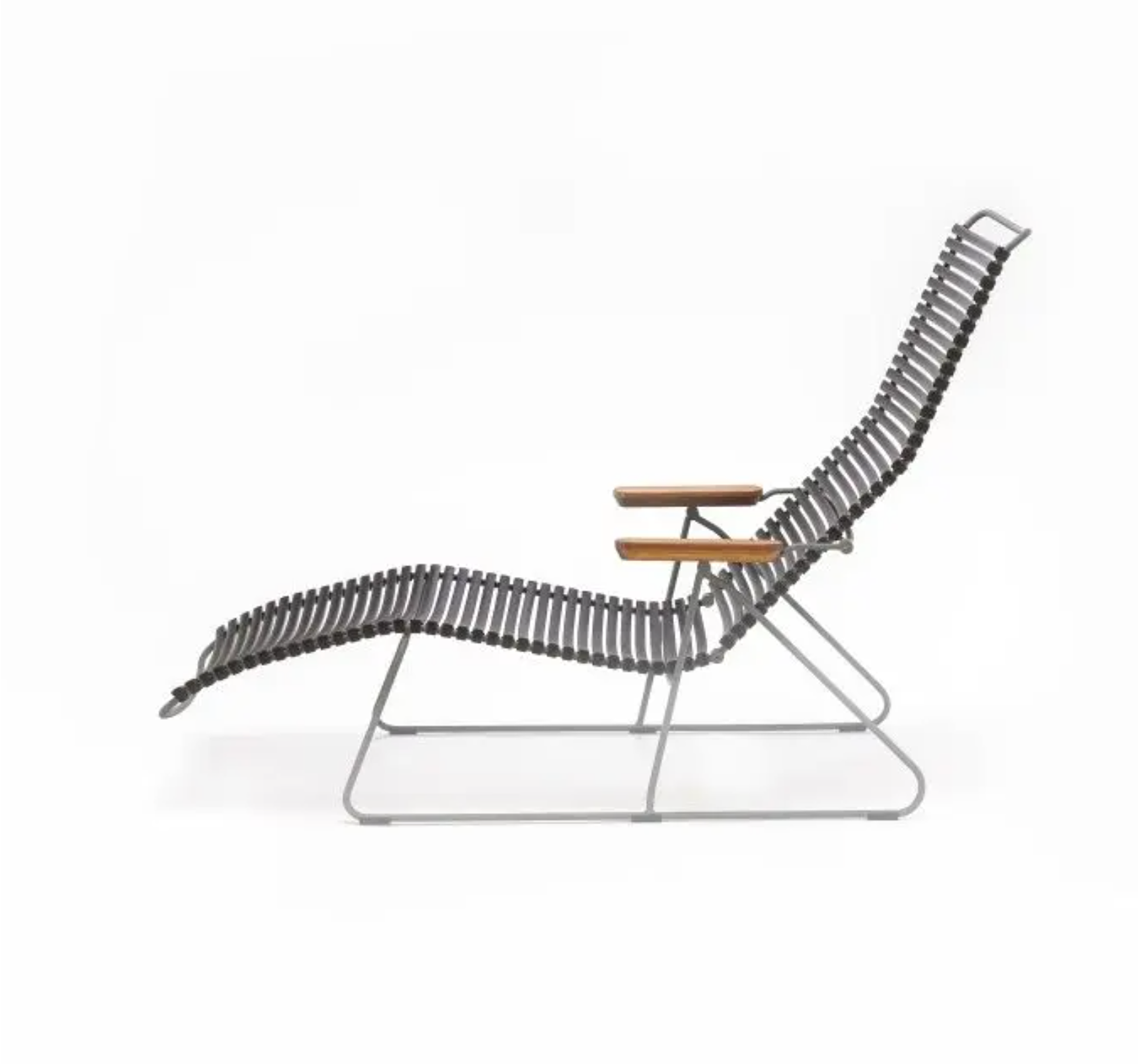 CLICK Sunlounger Liegestuhl Bambusarmlehnen Pflaume 10810 4