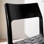 2x Esszimmerstuhl Teakholz Leder Schwarz 4
