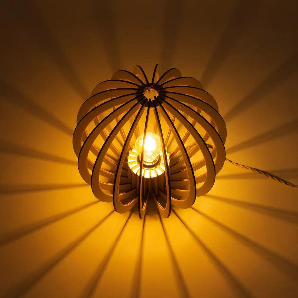 OYA Tischlampe Holz Weiß 35cm 4