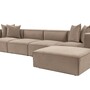 Sofa Récamiere Rechts Leinen Holz Cappuccino 2