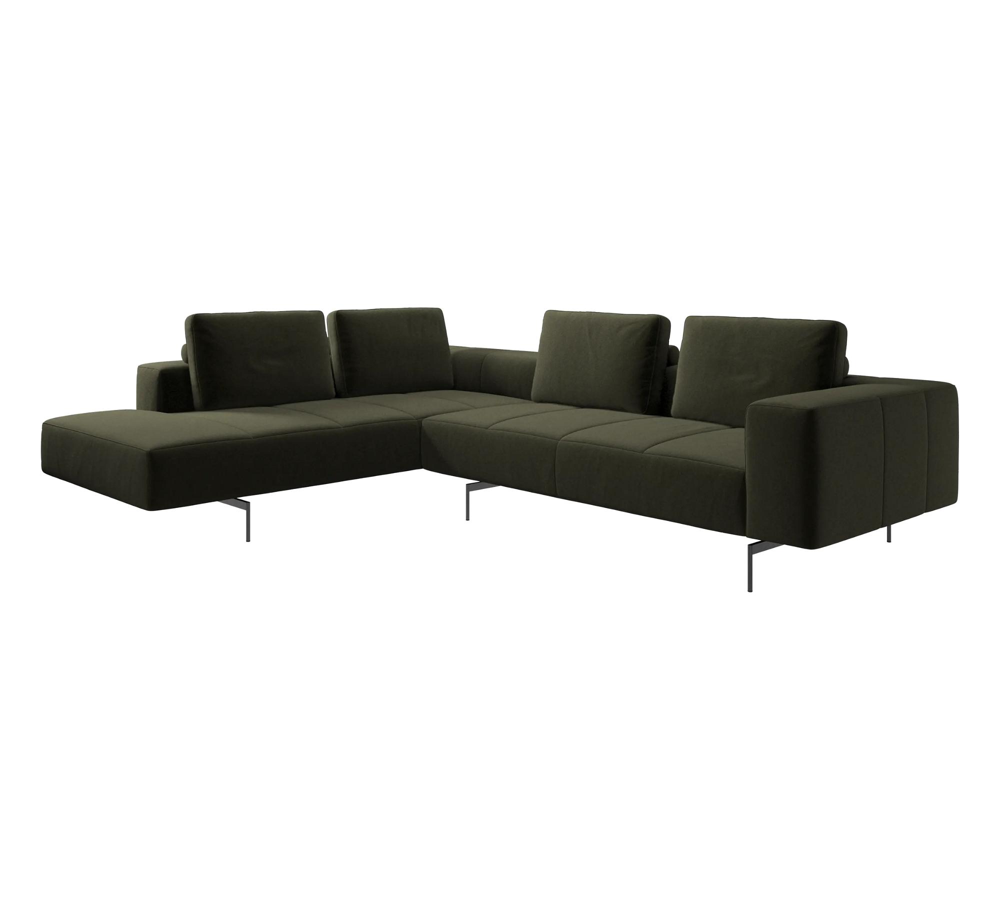 Amsterdam Ecksofa Links Samt 3134 Olivgrün 2