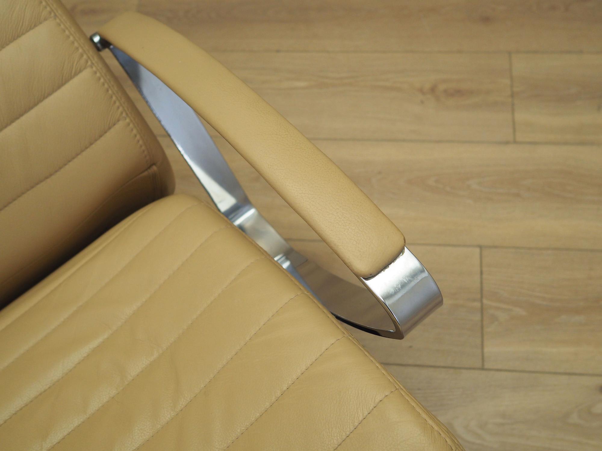 Armchair Leather Light Brown 1970s 14