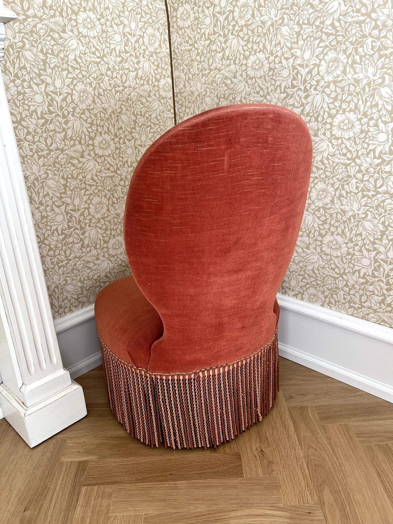 Vintage Sessel Samt Pink 1
