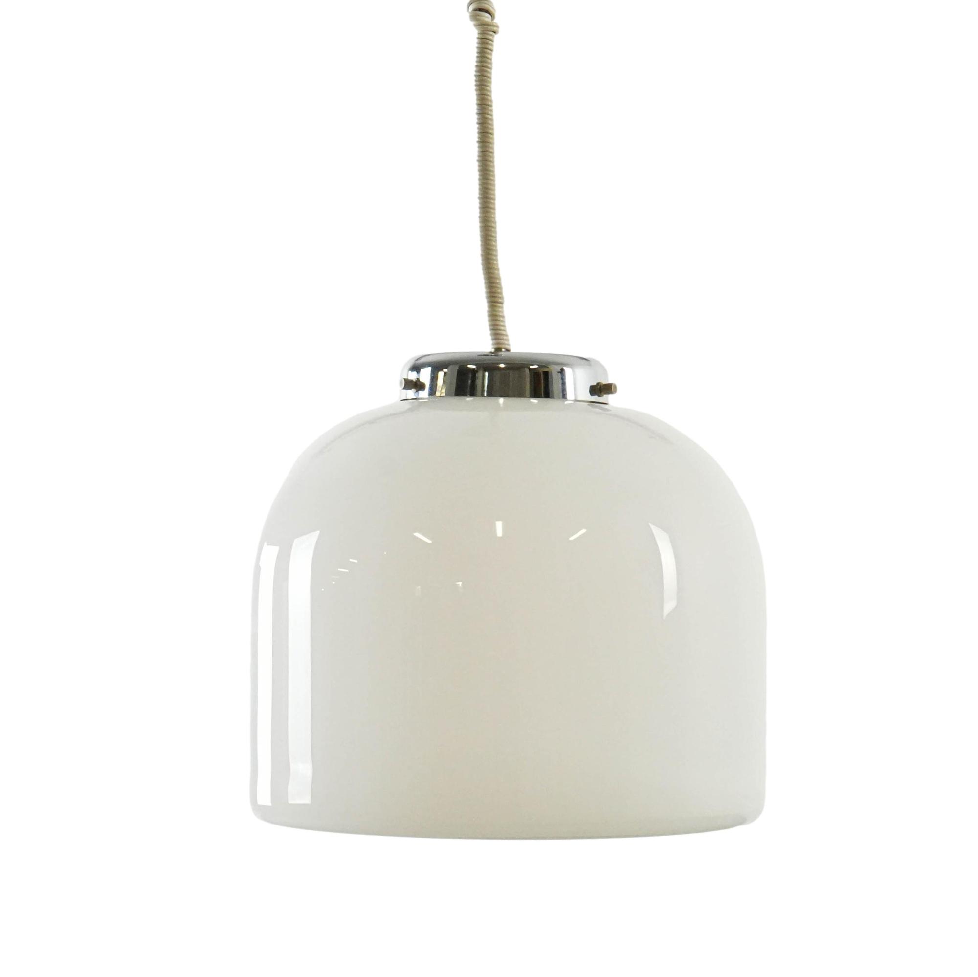 Hängelampe Glas Metall 1970er JahrePendant lamp glass metal 1970s 0