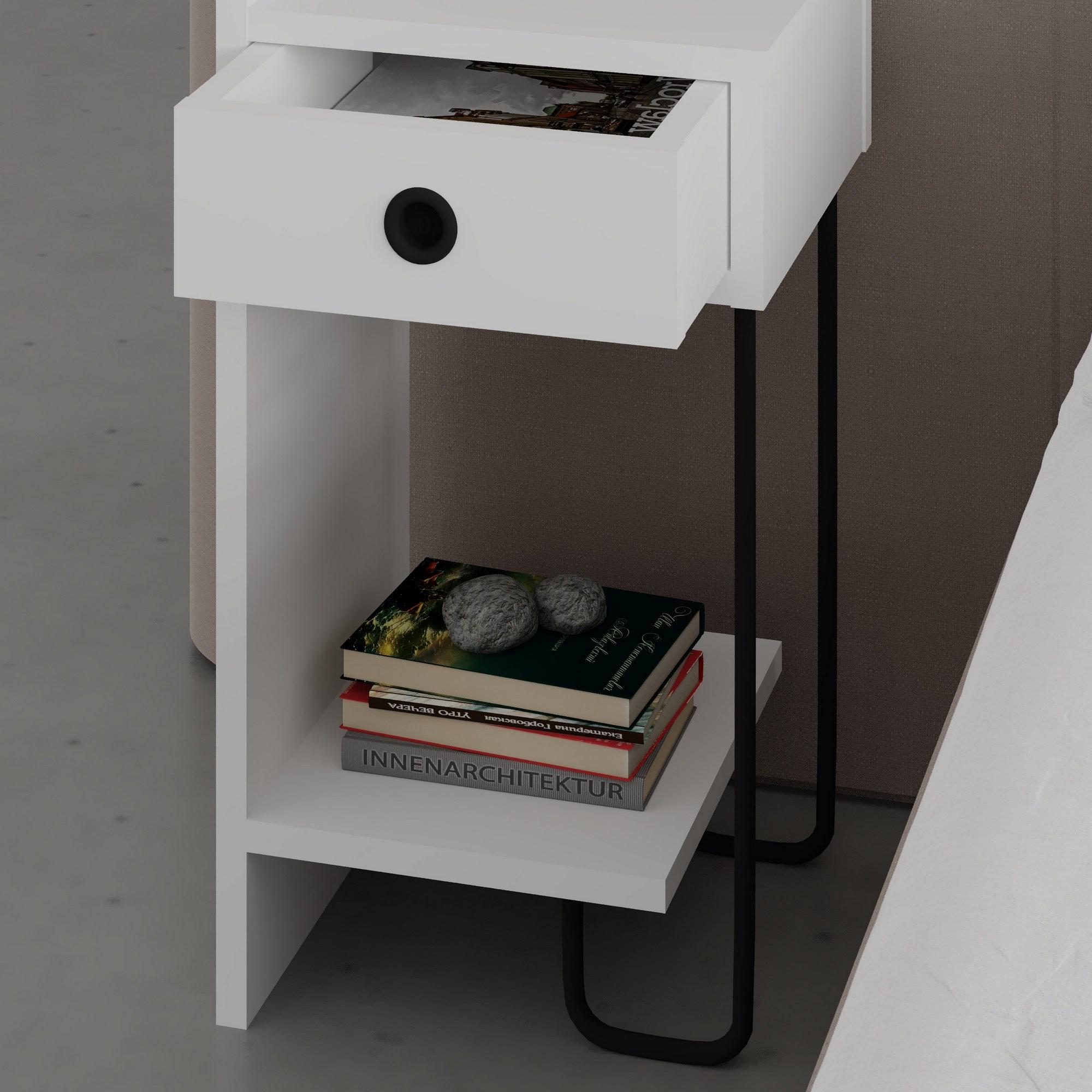 Sirius Bedside Table Left White 3