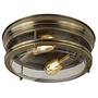 2-Burner Edinburgh Ceiling Light Clear Glass Steel 0