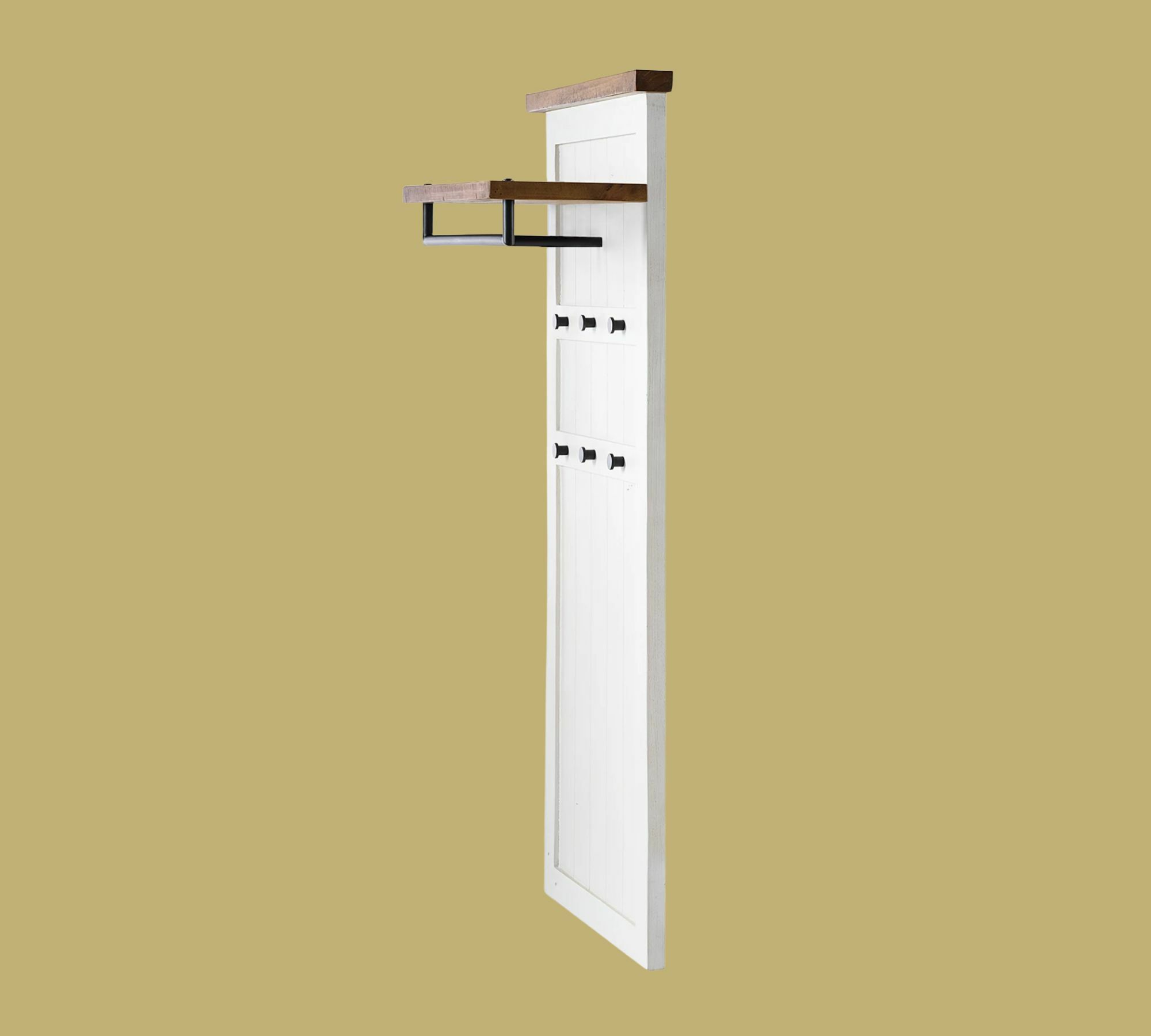Wandgarderobe Massivholz Weiß 1