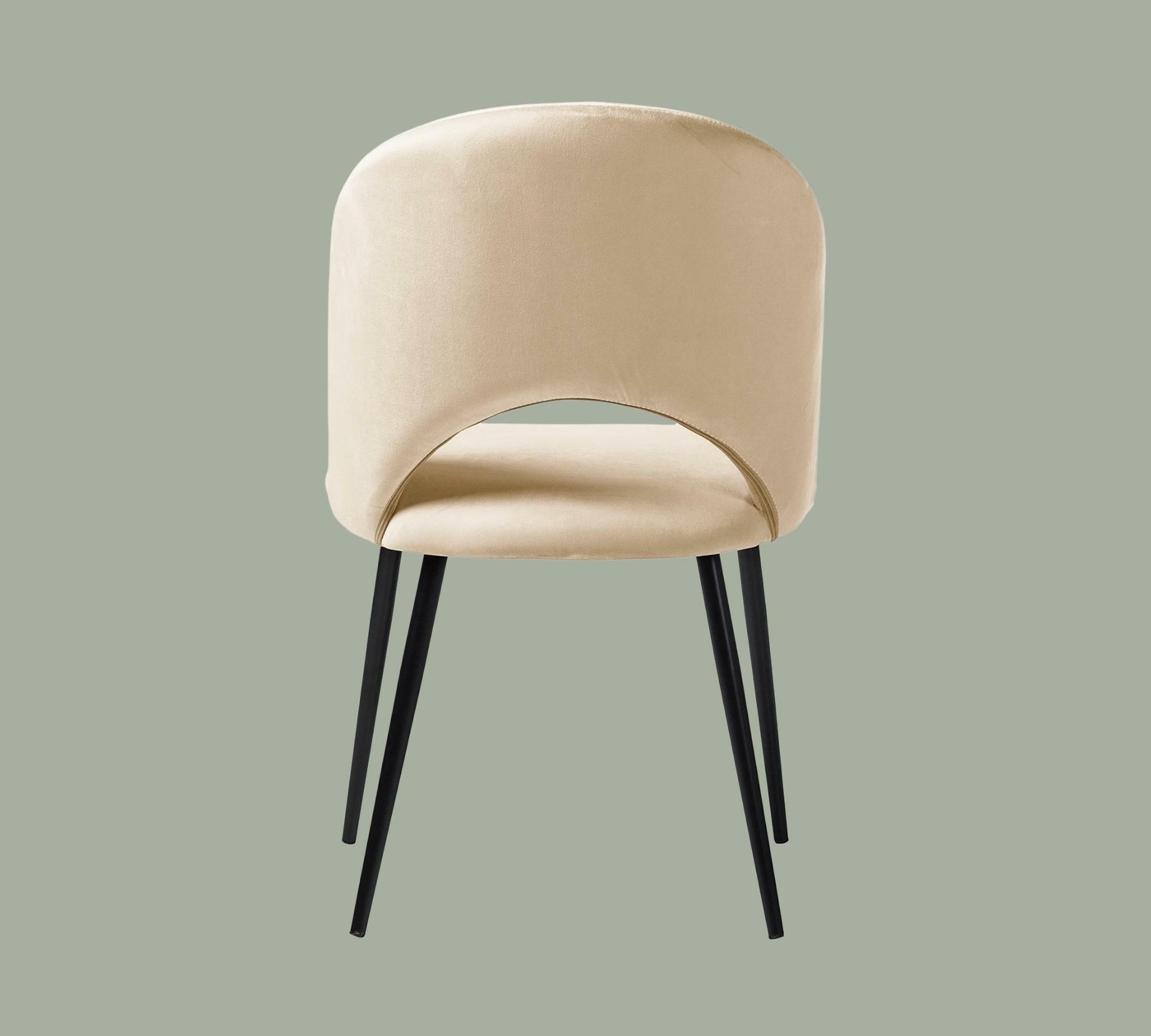 Polsterstuhl Samt Creme 3