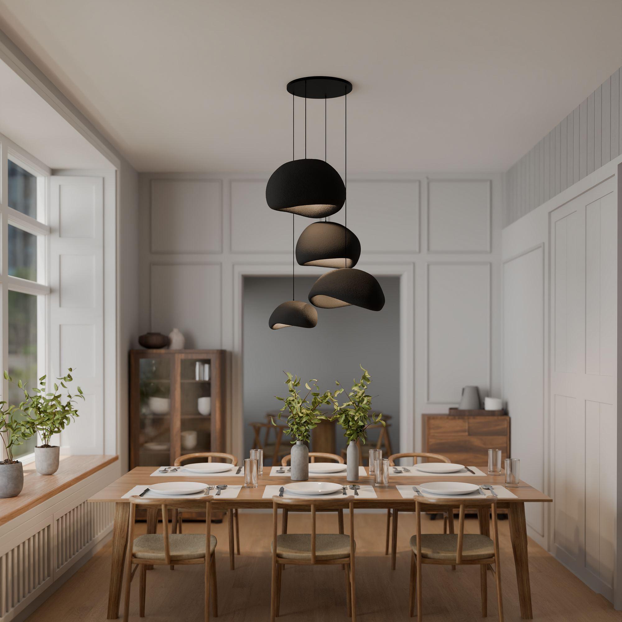 4-Flammig Wabi Sabi Sabi Glows Pendelleuchte Schwarz 2