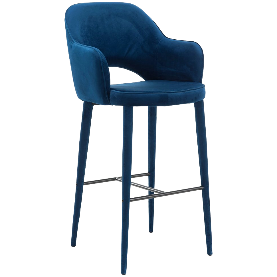 Barstuhl Polspotten Cosy Samt Blau 0