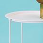 Steel Round Side Table Metal White 3