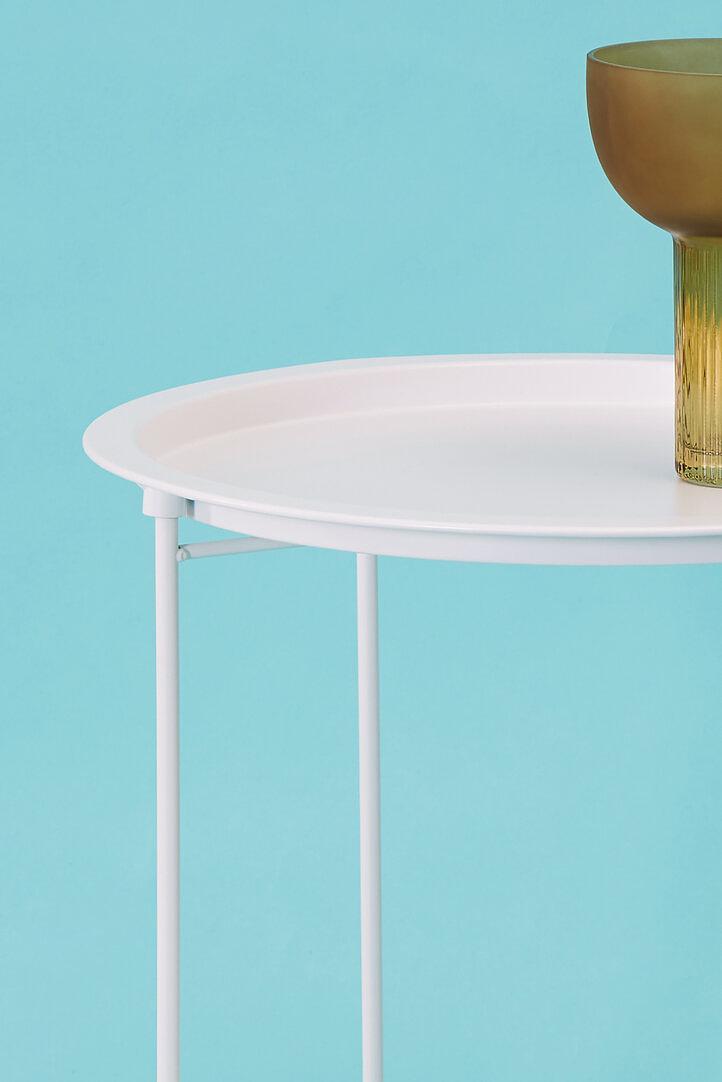 Steel Round Side Table Metal White 3