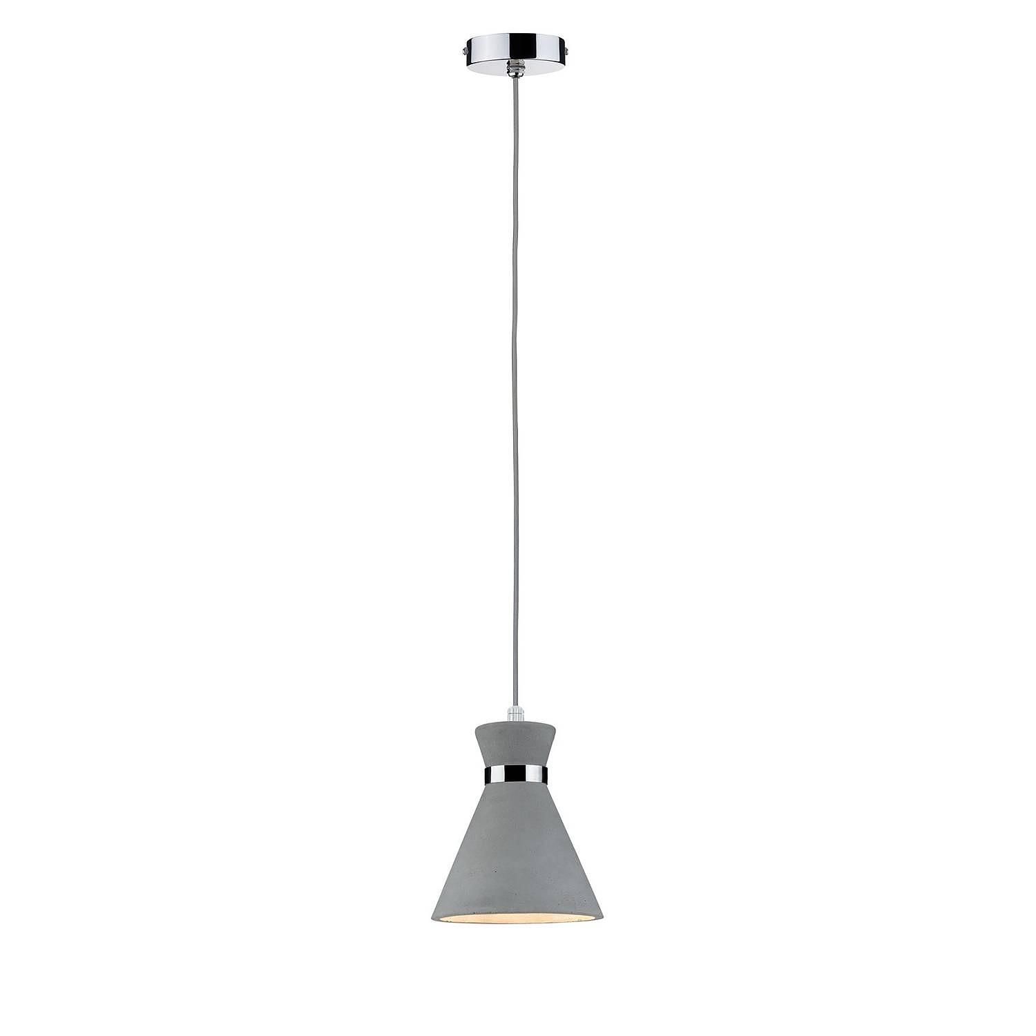 Brooloo Pendelleuchte Beton Chrom 1-flammig 1