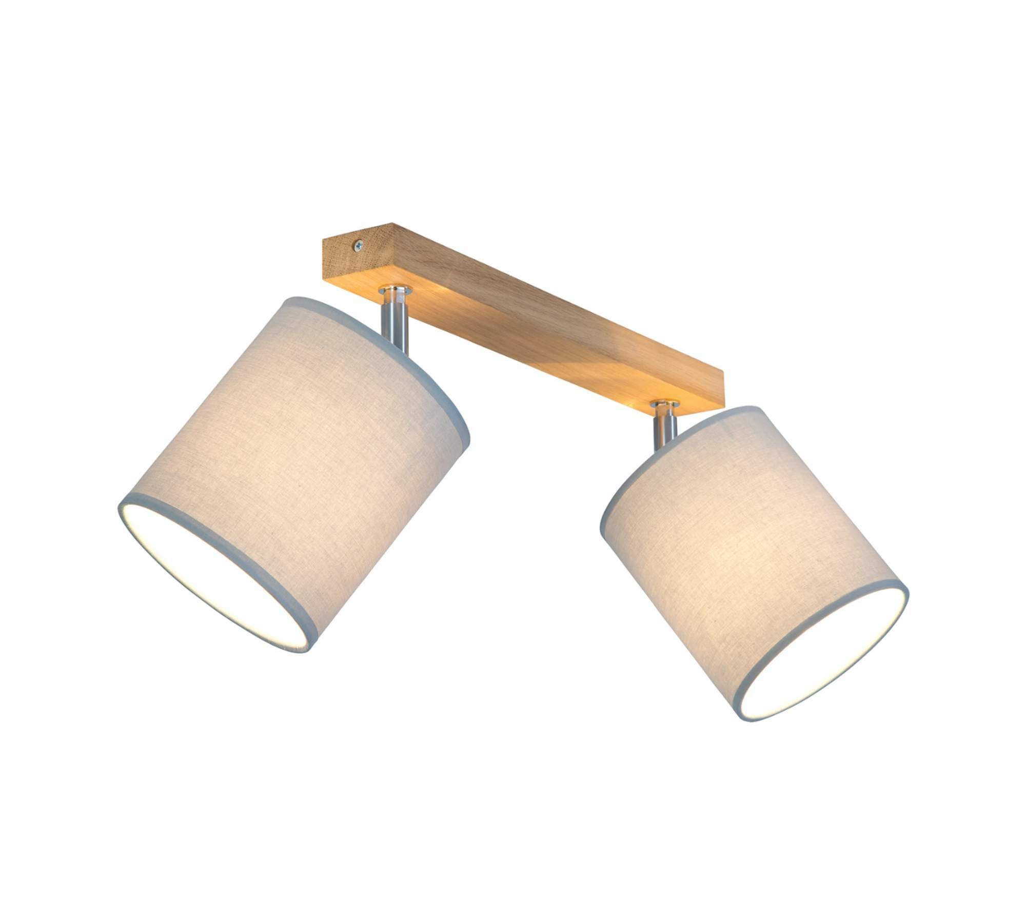 Deckenleuchte 2-flammig Holz Weiß 2