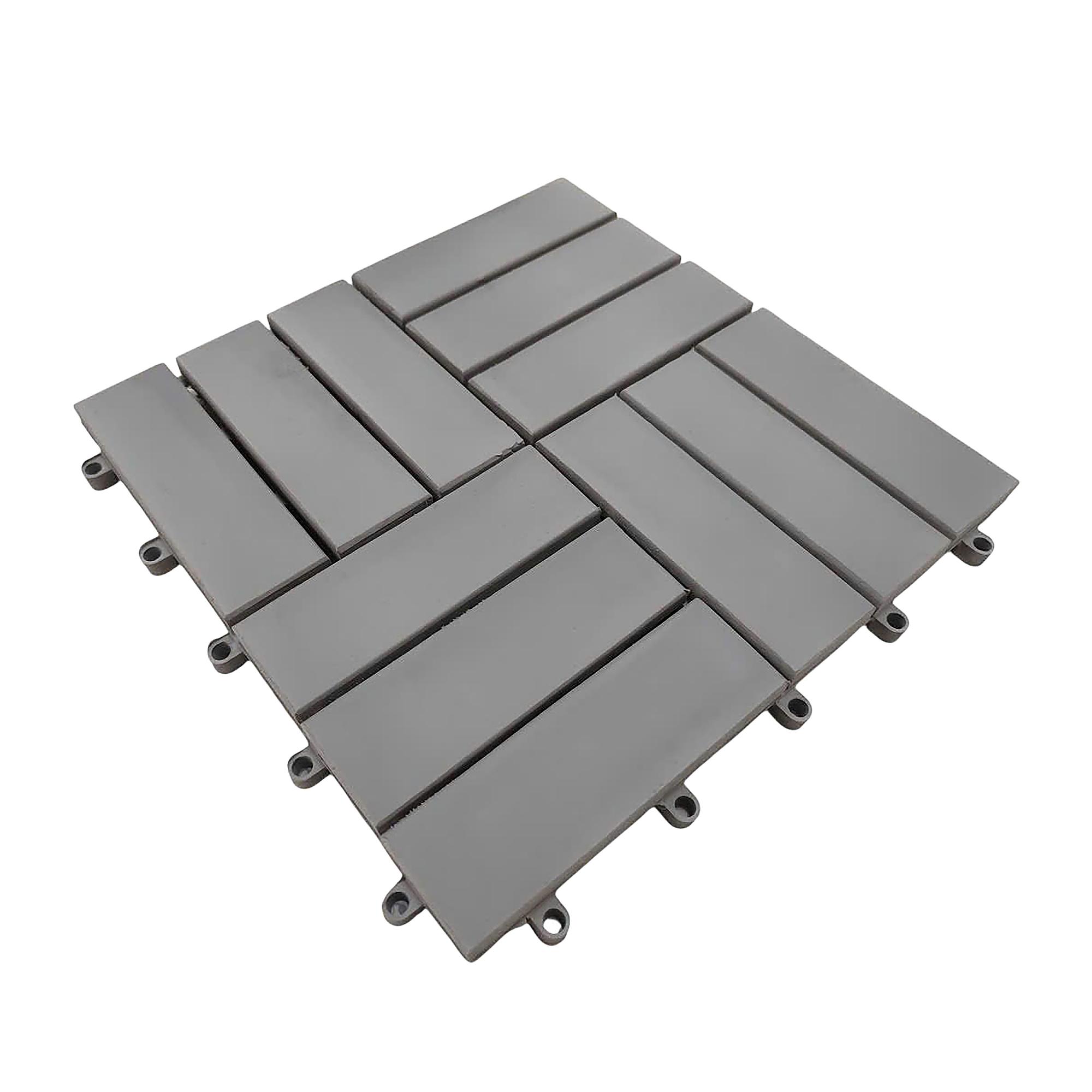 Granyo Terrace Tile 33-piece Set Acacia Polypropylene Grey 4