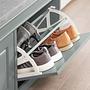 Estha I Shoe cabinet bench with seat cushion wood grey 2