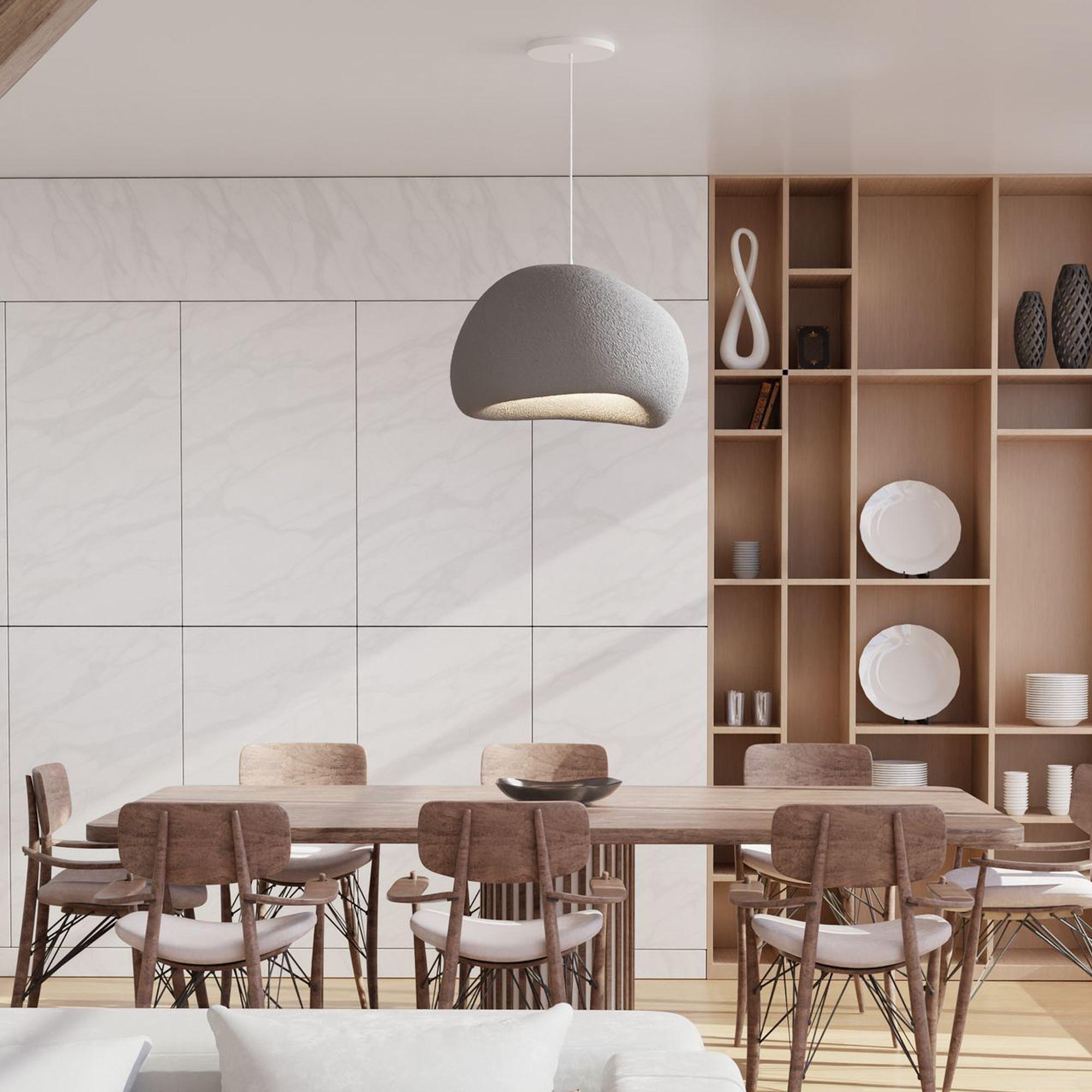 1-Flammig Wabi Sabi Kurai Pendelleuchte Beton Grau 2