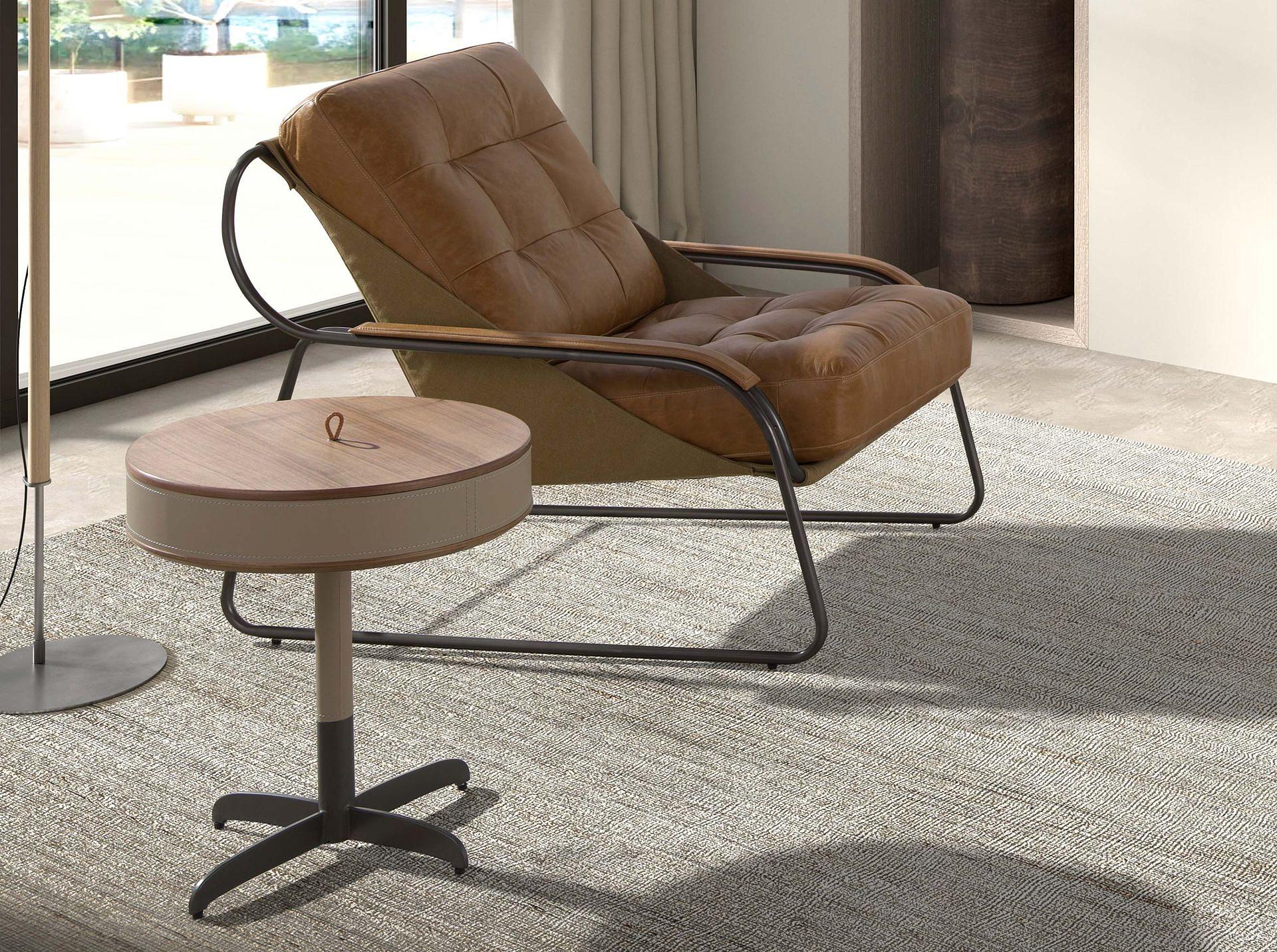 Round side table
Leather steel 3