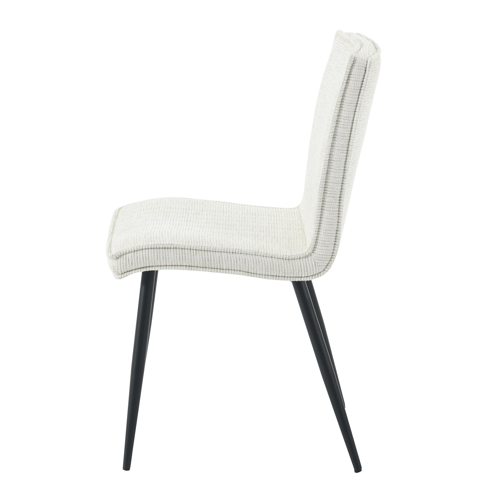 Upholstered chair CIRIANO set of 2 Chenille Iron Beige Black 4