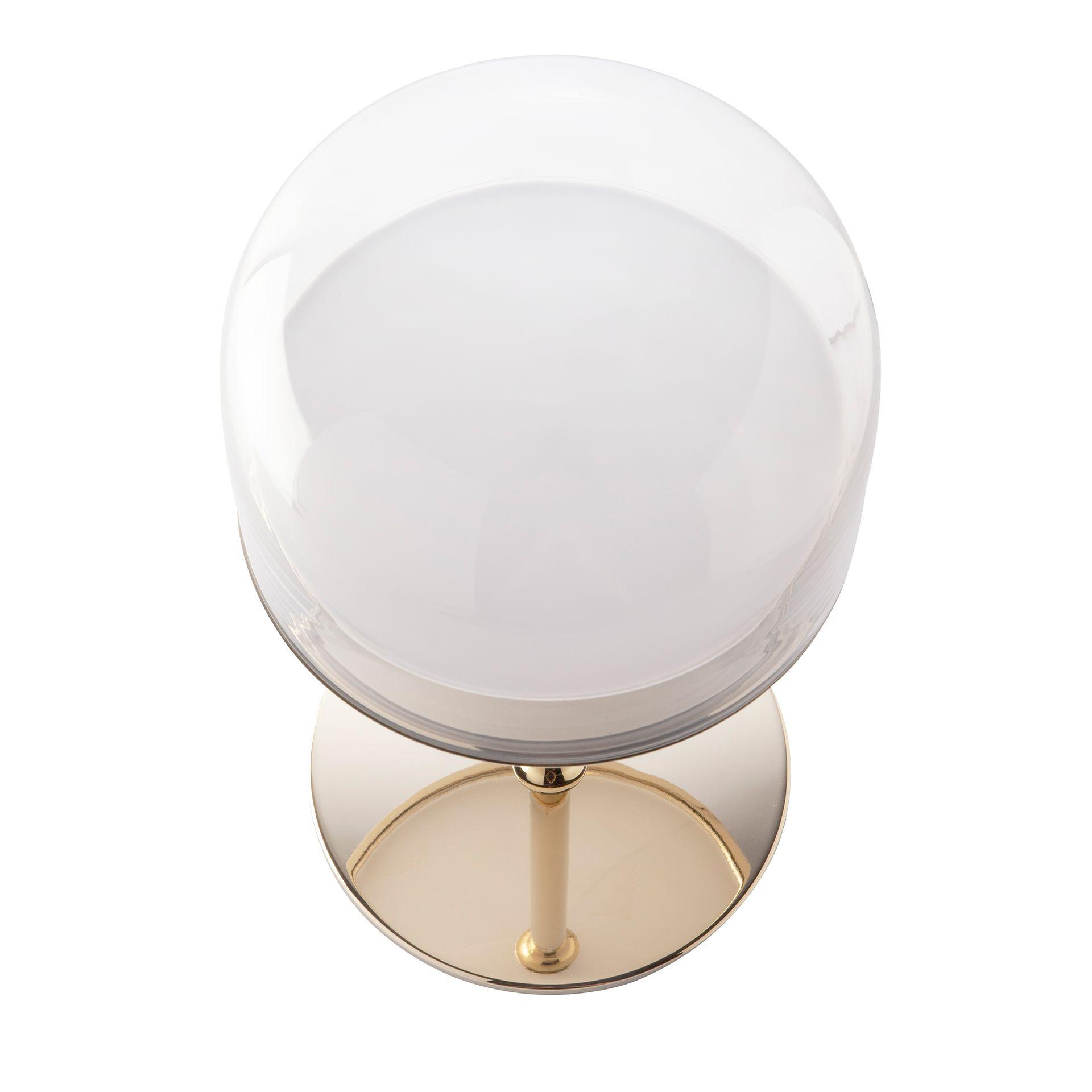 Lampada da tavolo acciaio vetro oro 4