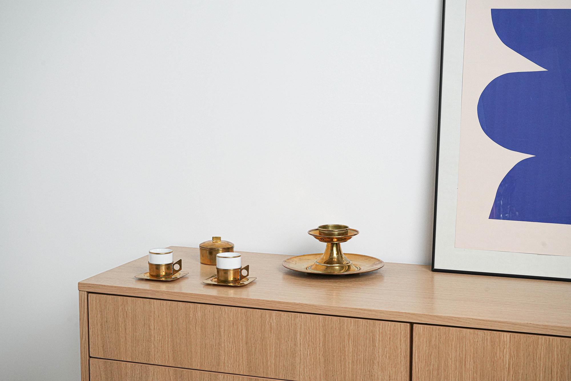 Brass candlestick with foot 1960s 5