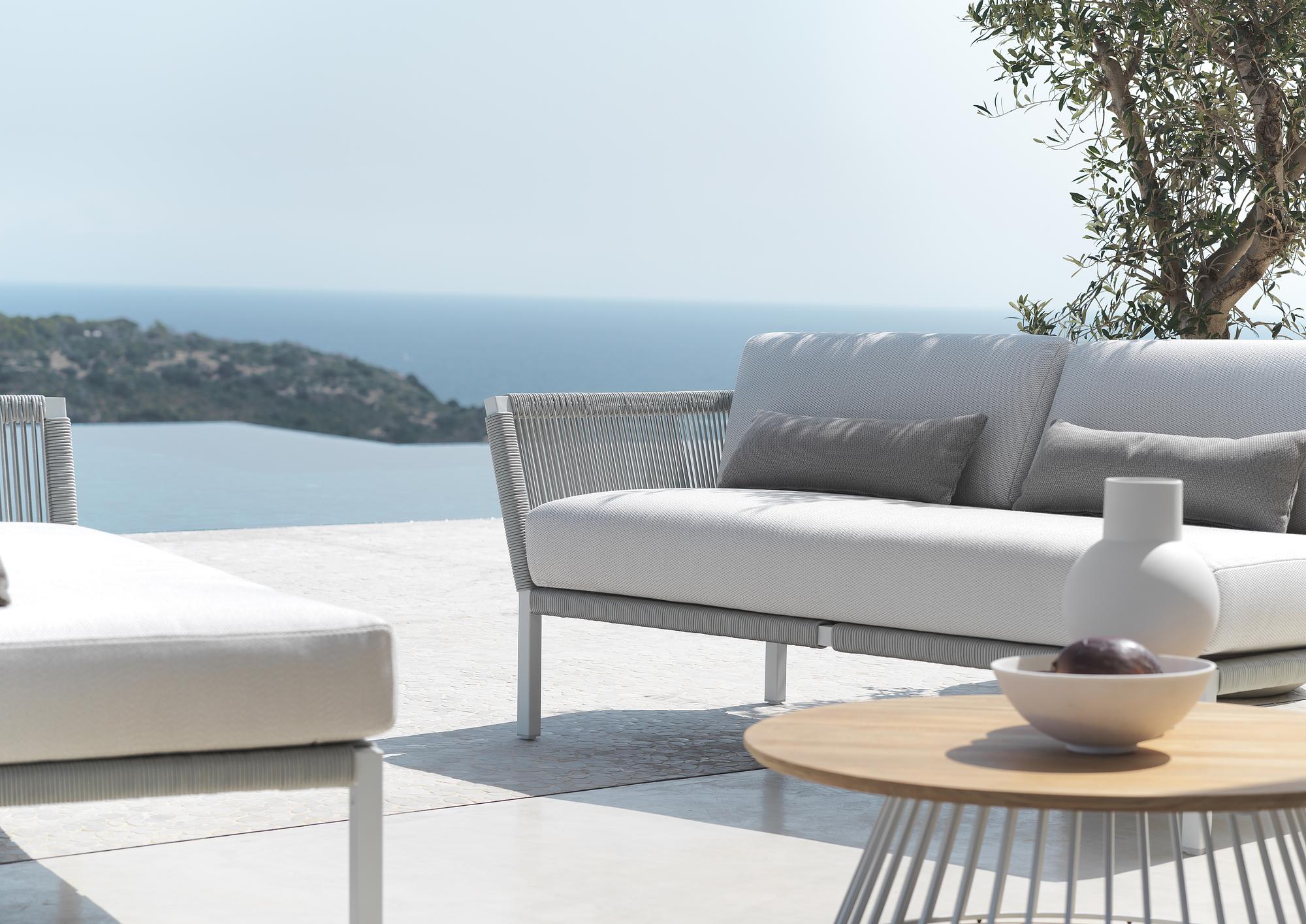 Club Lounge Recamiere Right White Grey 0