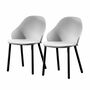 2x Peropos Dining Chair Metal Plastic Grey 0