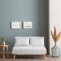 Foldable Sofa Bed 2-Seater White 3