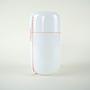 Vase Matte Glass White Red 1970s 5