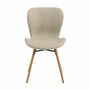 2x Upholstered chair LIVARAS Fabric Radis Cream 2