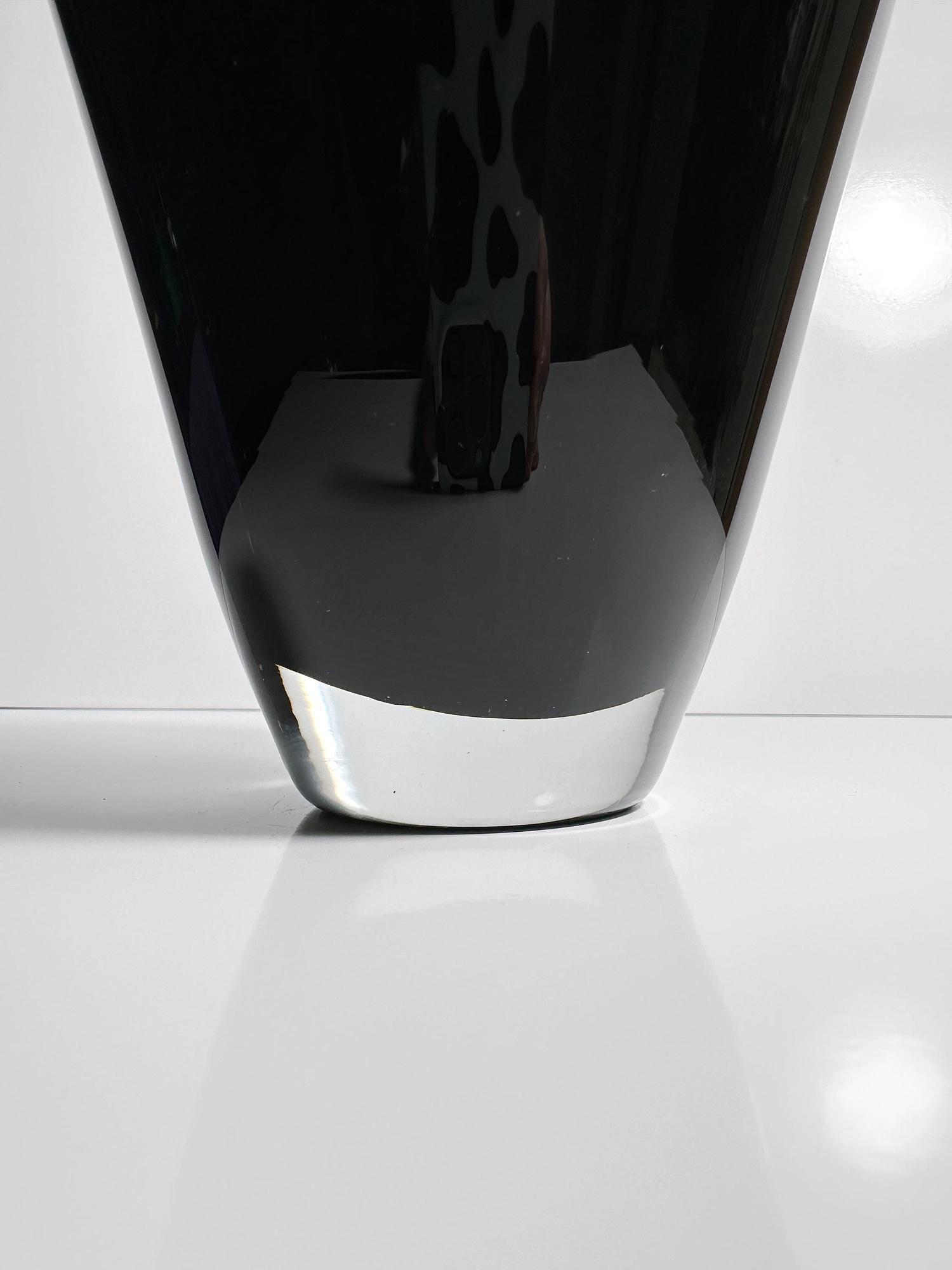 Vintage Vase Muranoglas Schwarz 1950er Jahre 7