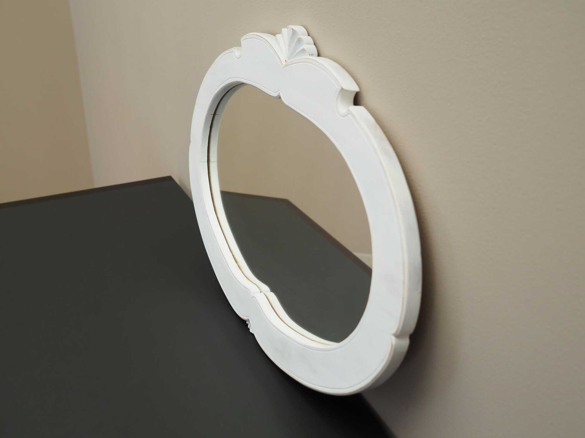 Vintage Mirror Pine White 1960s 3