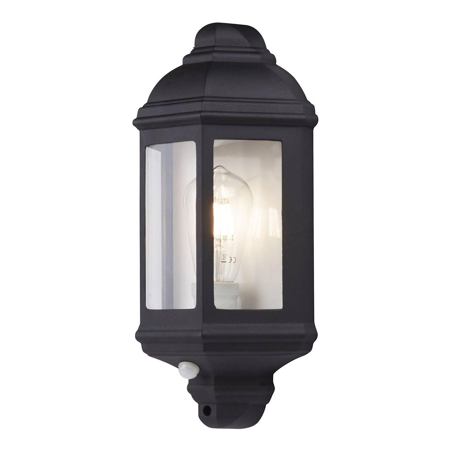Flush wall light clear glass aluminum black 0