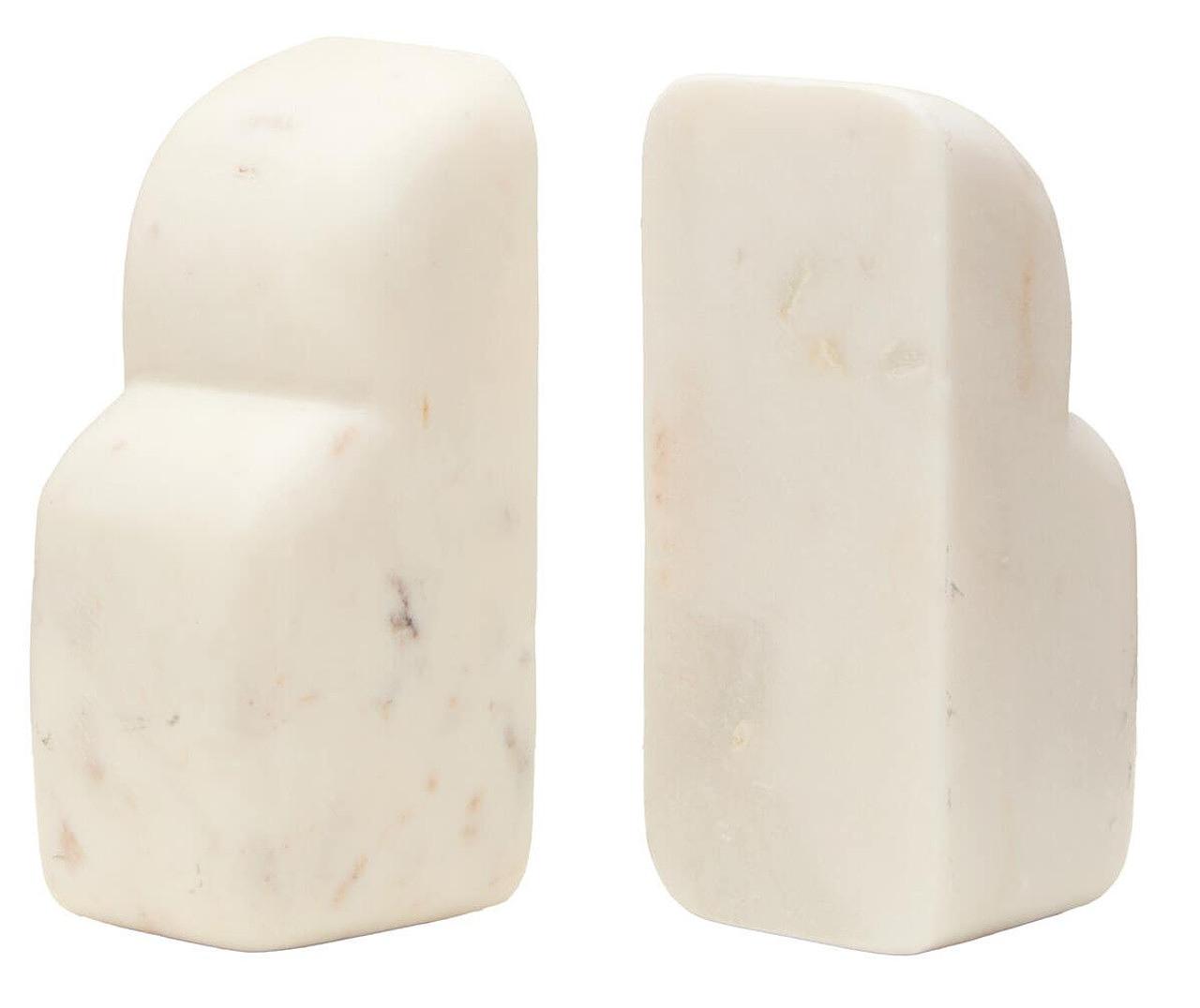 2x Savio Weißer Marmor Buchstützen 9