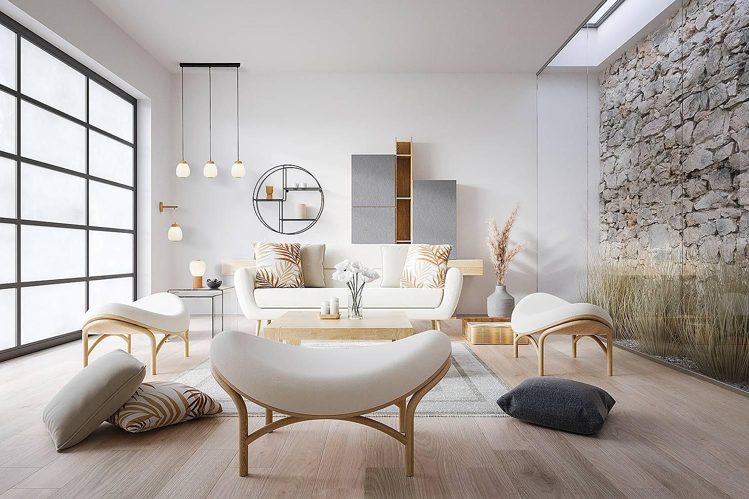 Ella Pendelleuchte 3-Flammig Stahl Opalglas Weiß  2