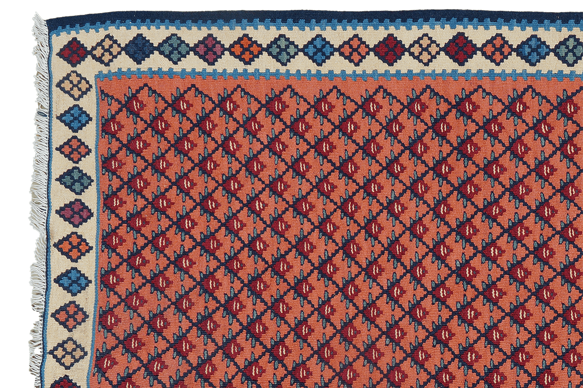 Kilim Senneh Teppich Mehrfarbig 1