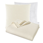 Kissen und Decken Set aus Waffelpiqué 100% Baumwolle Creme 0